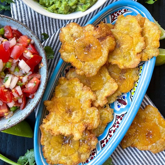 Patacones: Fried Green Plantains