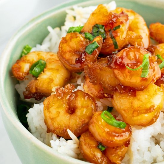 Honey Garlic Shrimp Saute