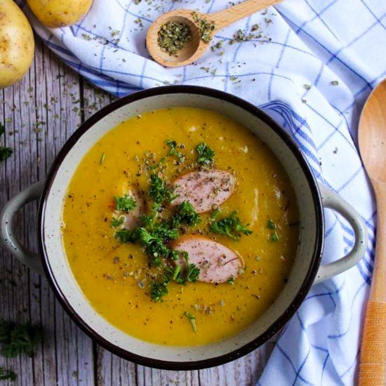 Bavarian Potato Soup with Sausage