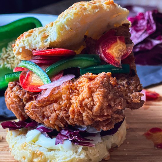 Fried Chicken Sammy with Quick Slaw