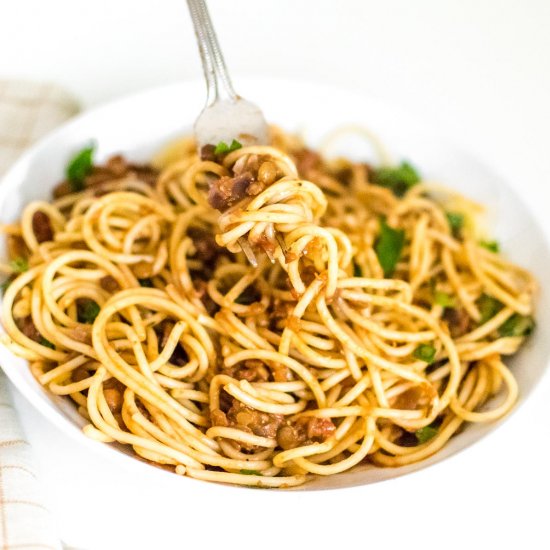 Vegan Lentil Bolognese