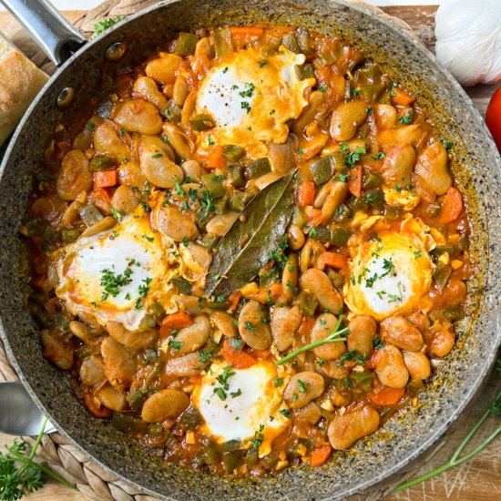 Spanish Butter Beans with Eggs