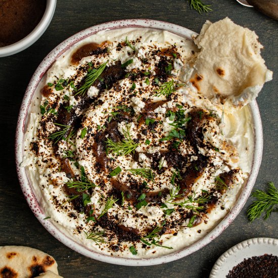 Whipped feta with burnt butter