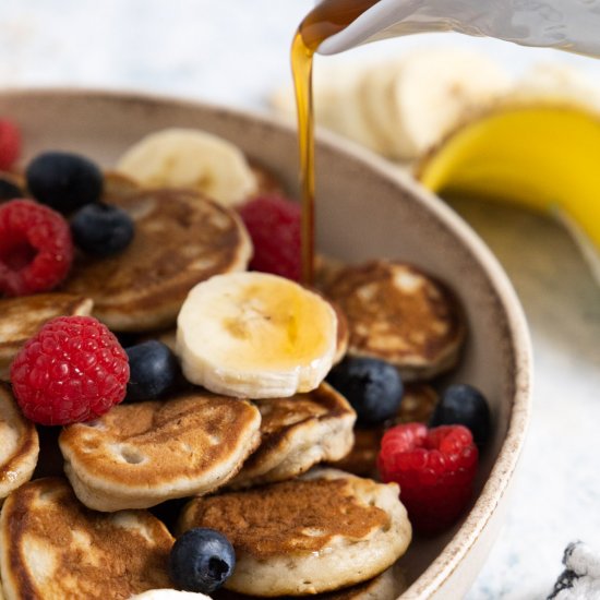 Mini Banana Oat Milk Pancakes