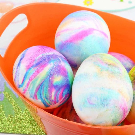 Easter Eggs dyed with Cool Whip