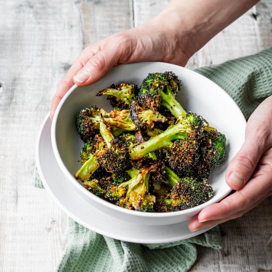 Air Fried Broccoli with Parmesan