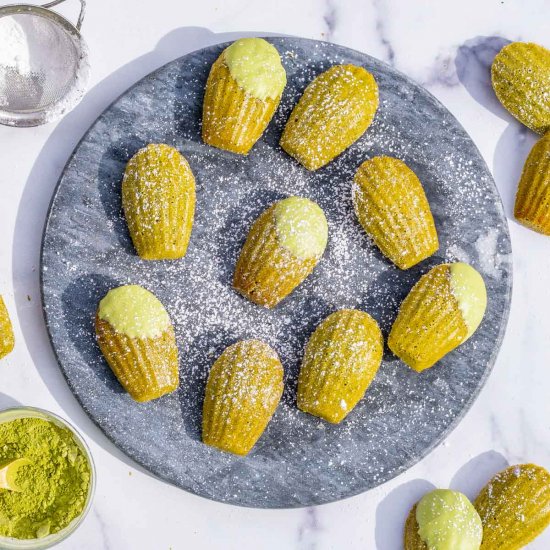 Sourdough Matcha Madeleines