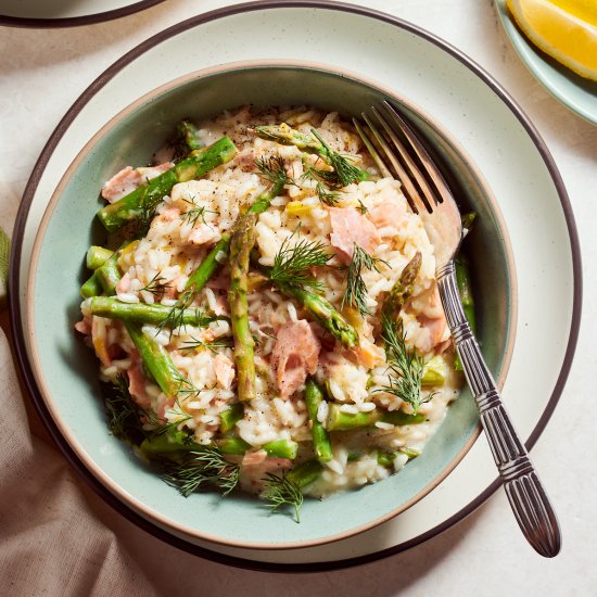 Salmon and Asparagus Risotto