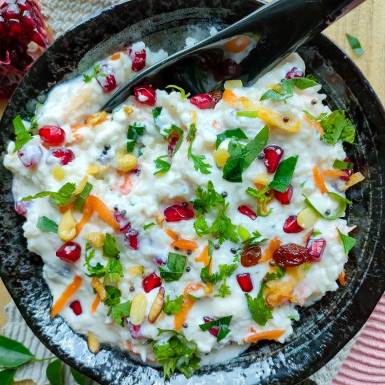 Creamy Curd Rice with Fruits