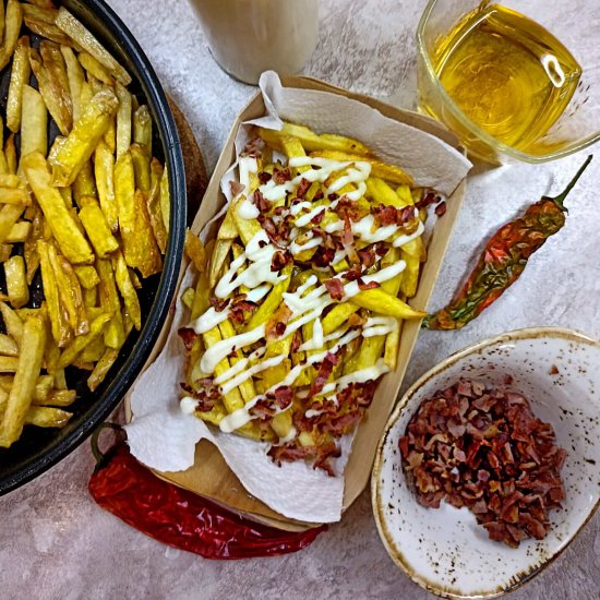 Irish potatoes with cheese sauce