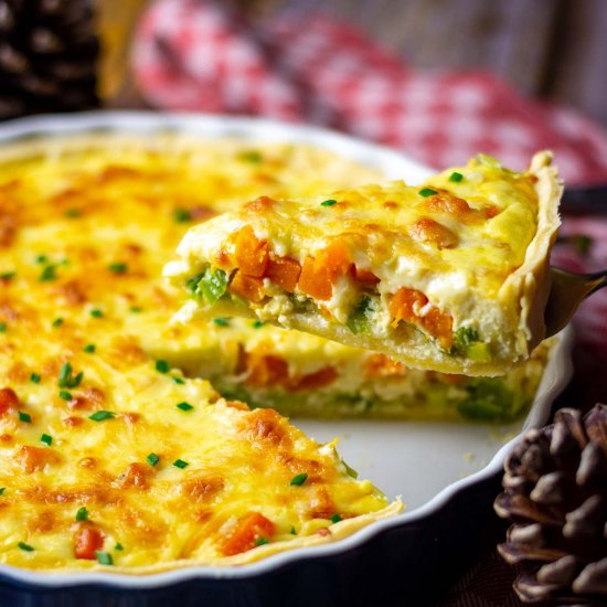 Butternut Squash Sour Cream Quiche