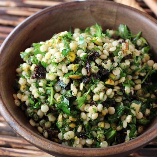 Spiced pearl couscous salad