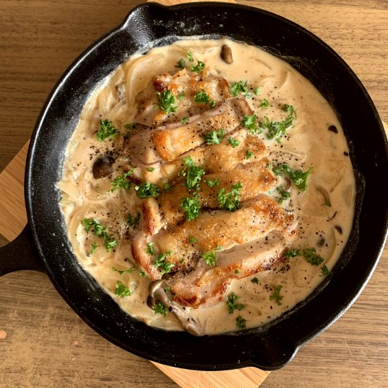 cream sauce and fragrant chicken