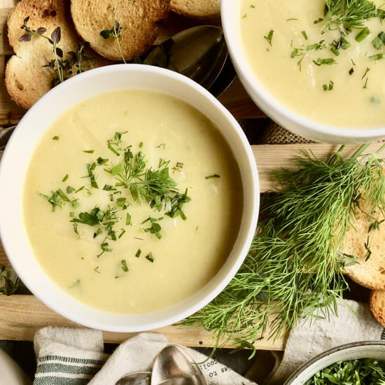 Cheesy Potato & Leek Soup