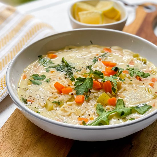 Quick Lemon Orzo Soup