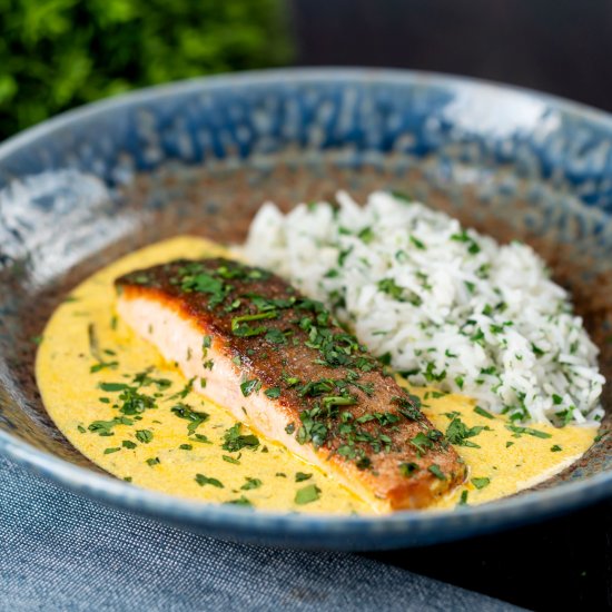 Indian Salmon Curry with Yoghurt