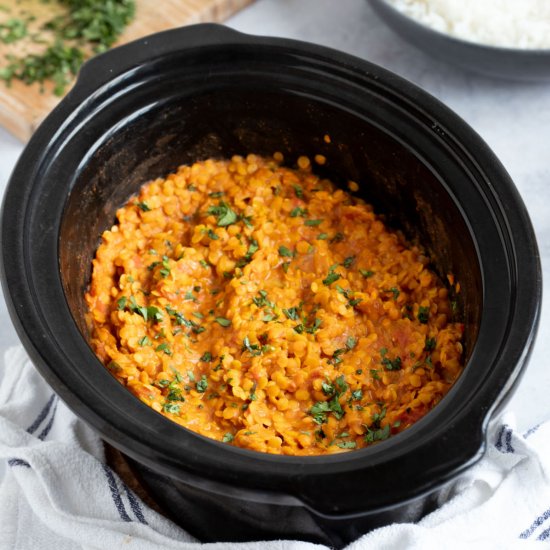 Slow Cooker Red Lentil Dahl