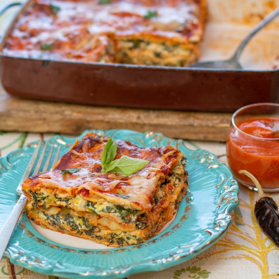 veggie tortilla lasagne