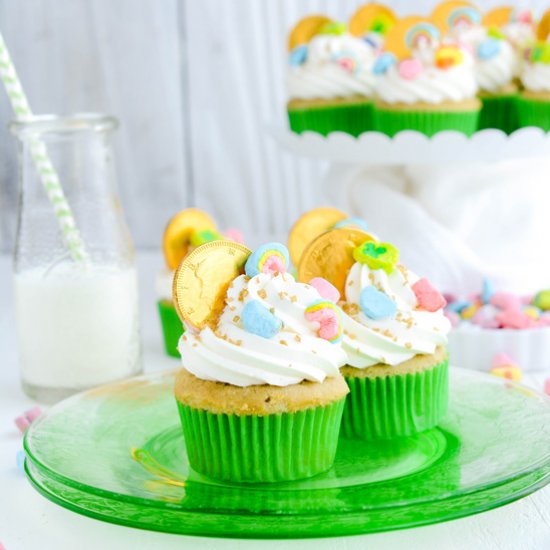 Marshmallow Lucky Charm Cupcakes