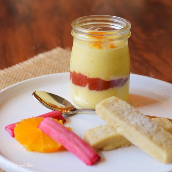 Orange posset with Rhubarb