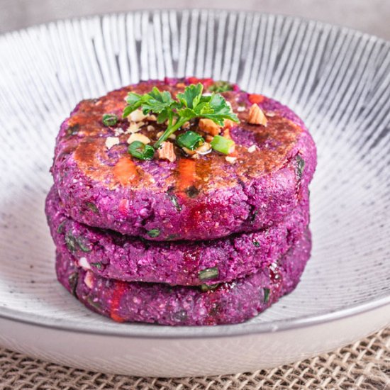 Purple Sweet Potato Quinoa Burgers