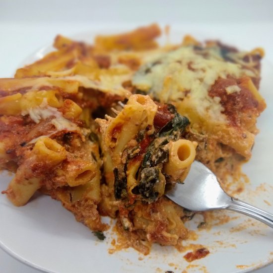 Swiss Chard and Chicken Baked Ziti