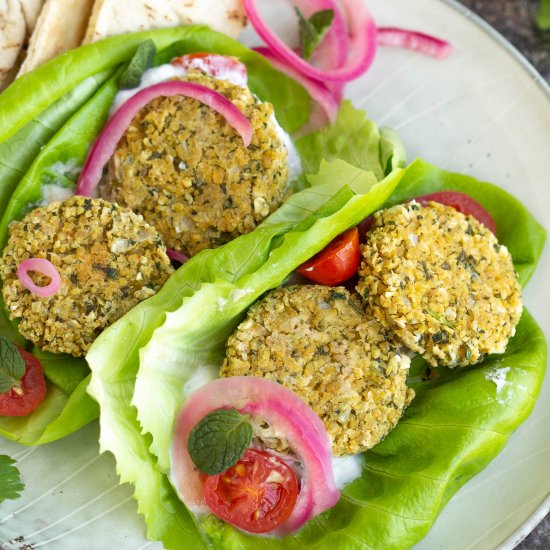 Baked Falafel Lettuce Wraps