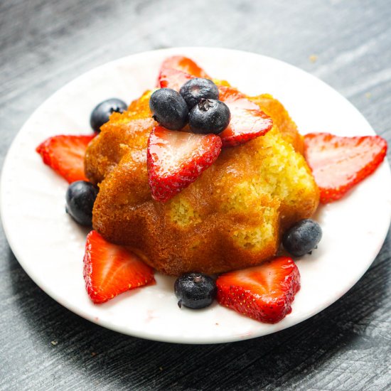 Keto Lemon Pound Cake with Berries