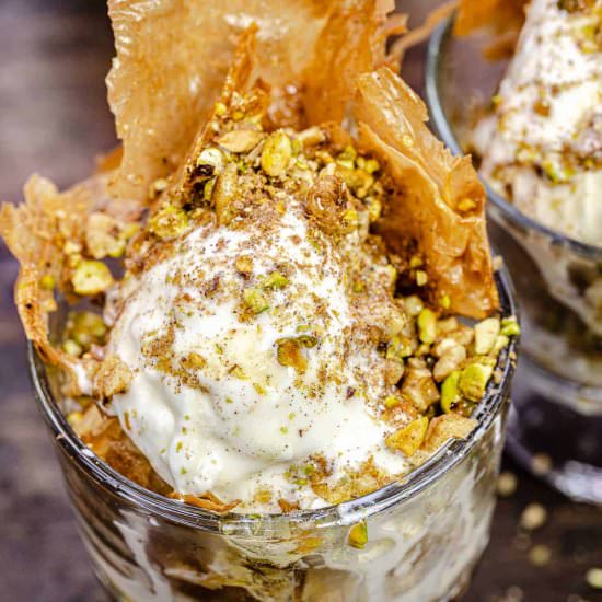 Baklava Ice Cream Sundae