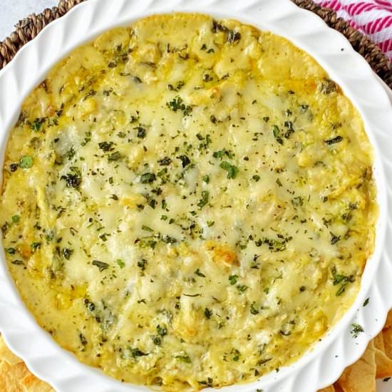 Hot Crab Spinach Artichoke Dip