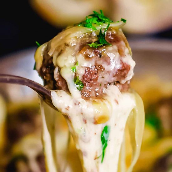 French Onion Meatballs