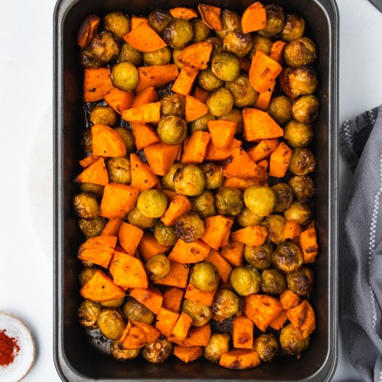 Brussel Sprouts And Sweet Potatoes