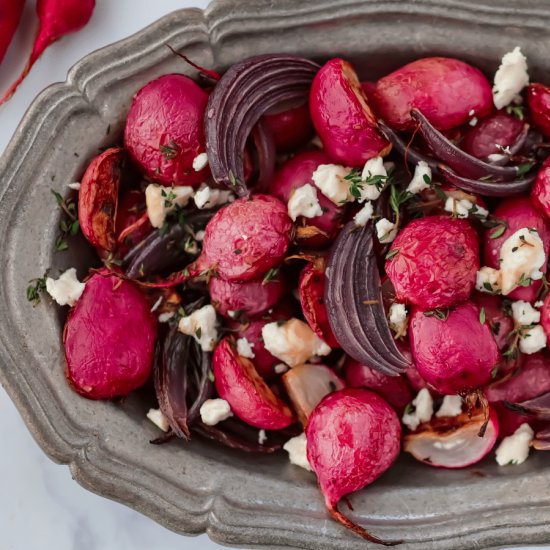 Roasted Radishes with Goat Cheese