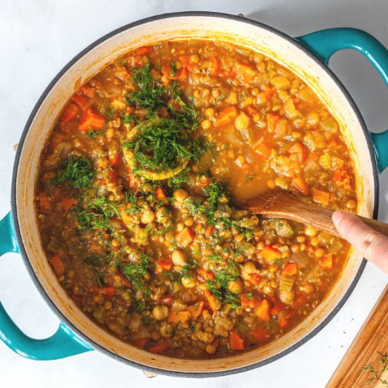 Lemony Lentil and Chickpea Soup