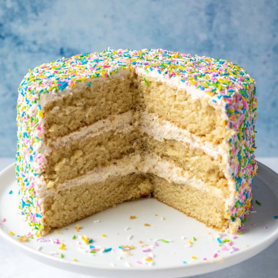 Vegan Vanilla Sprinkle Cake