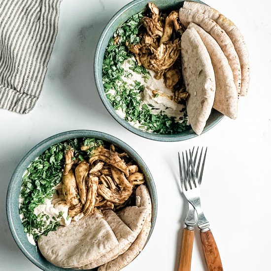 chicken hummus with shawarma spices