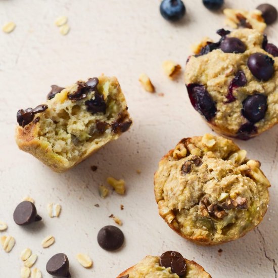 3-Ingredient Banana Oatmeal Muffins