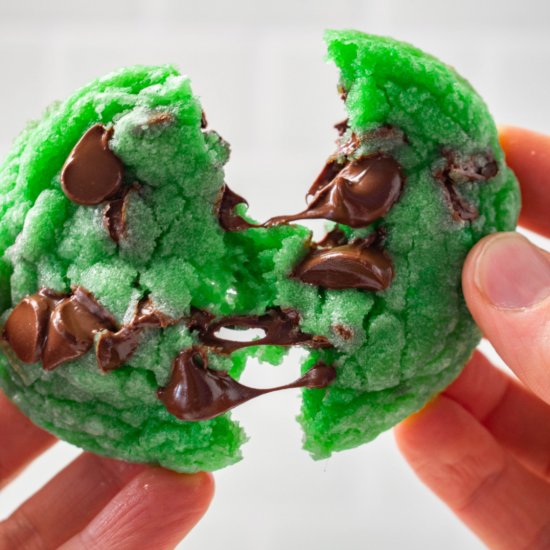 Soft Mint Chocolate Chip Cookies