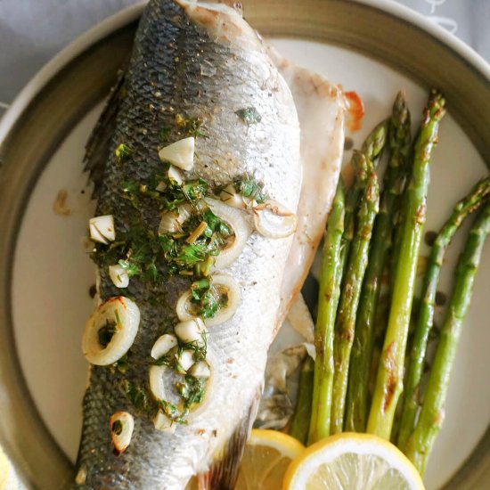 Sea Bass with Lemon Butter Sauce