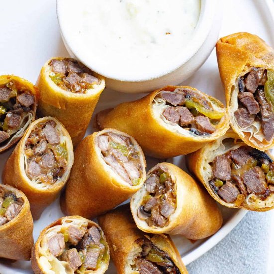 Philly Cheesesteak Egg Rolls