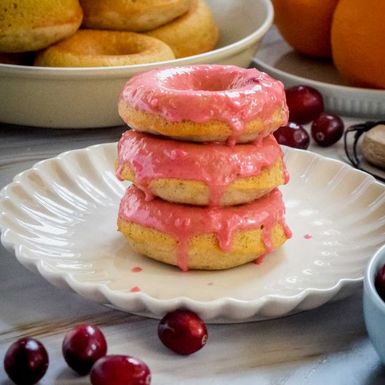 Cranberry Glazed Orange Donuts