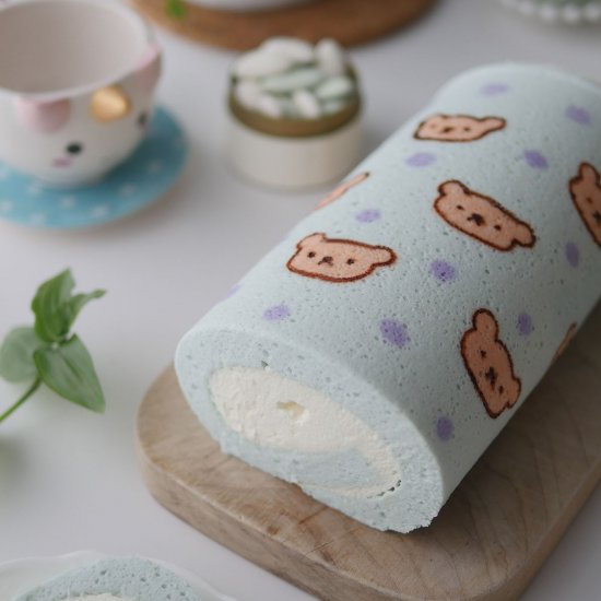 Cheesecake Bear Pattern Cake Roll