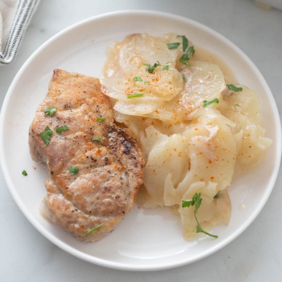 Pork Chops and Scalloped Potatoes