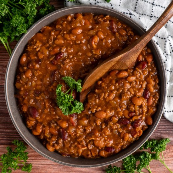 Slow Cooker Cowboy Beans