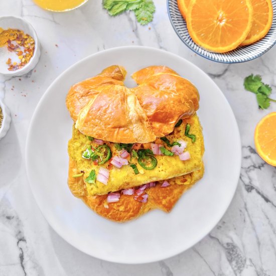 Masala Egg Croissant Sandwich