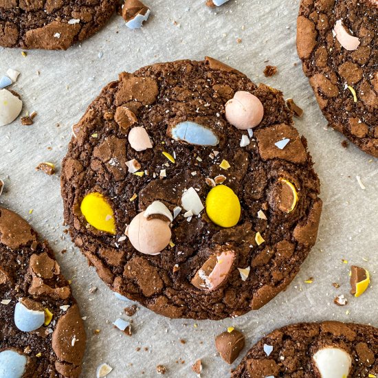 Cadbury Egg Brownie Cookies