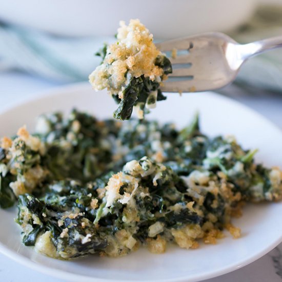 Asiago Creamed Spinach Casserole