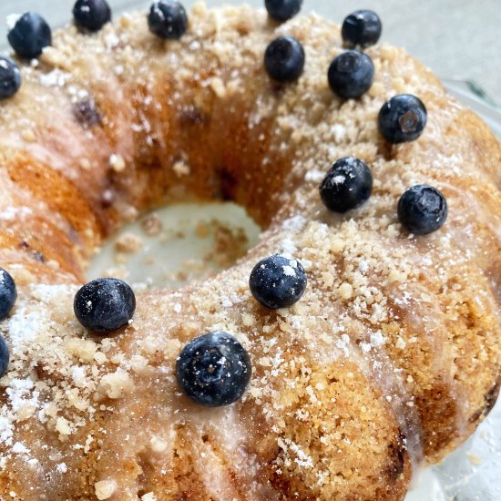 Lemon Blueberry Streusel Bundt Cake