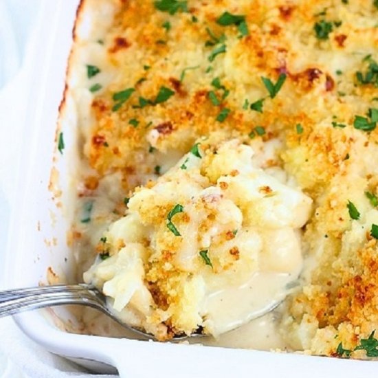 cheesy cauliflower au gratin