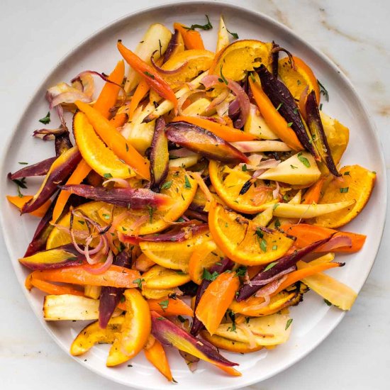 Honey Roasted Carrots and Parsnips